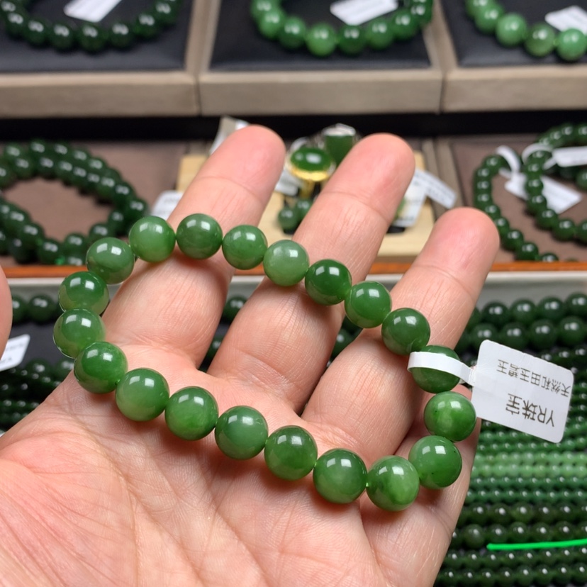 【闪购商品】和田玉（碧玉）手串未镶嵌高**物10m m