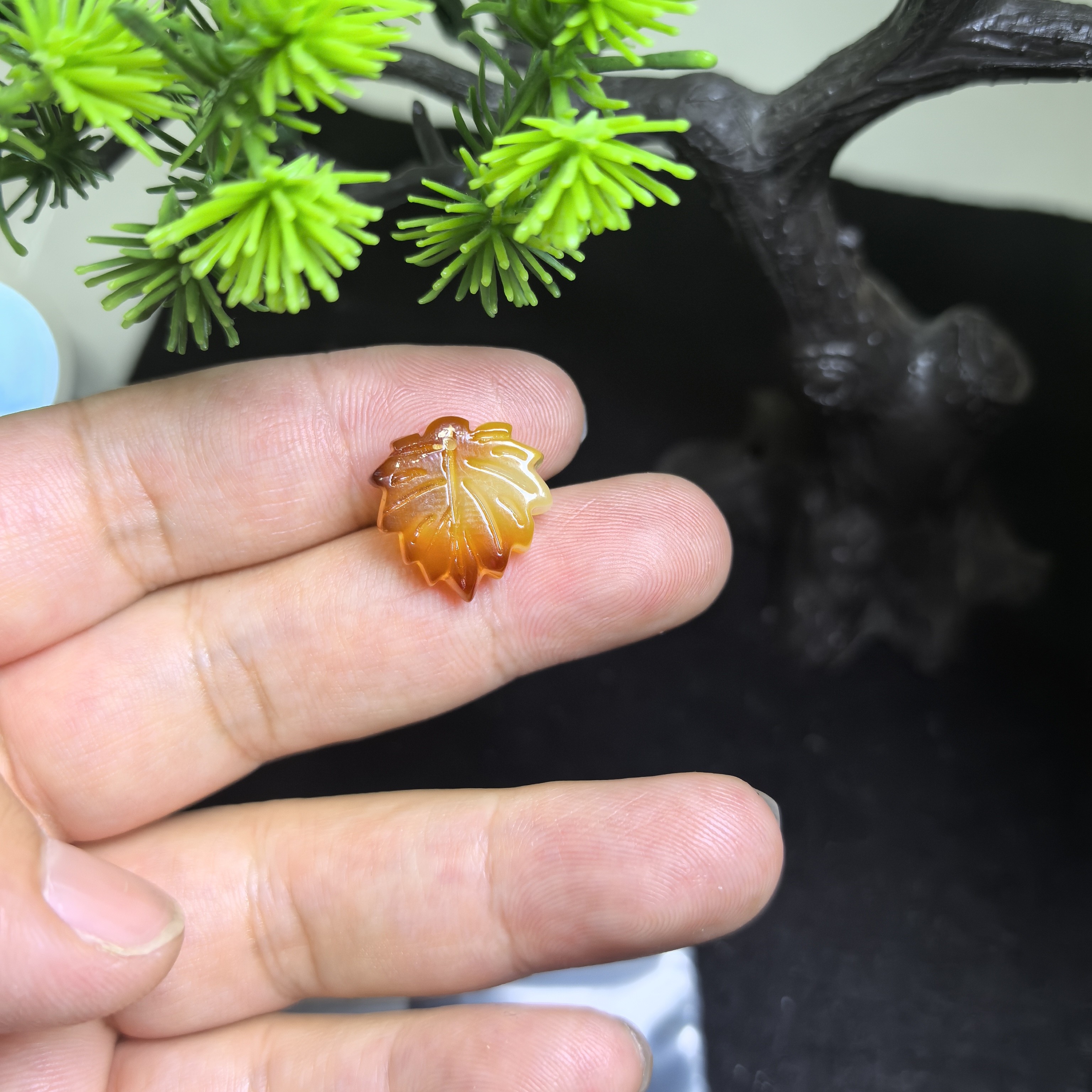 CA1505天然蜜蜡叶子配饰饰品滴溜无优化16×6×17天然蜜蜡