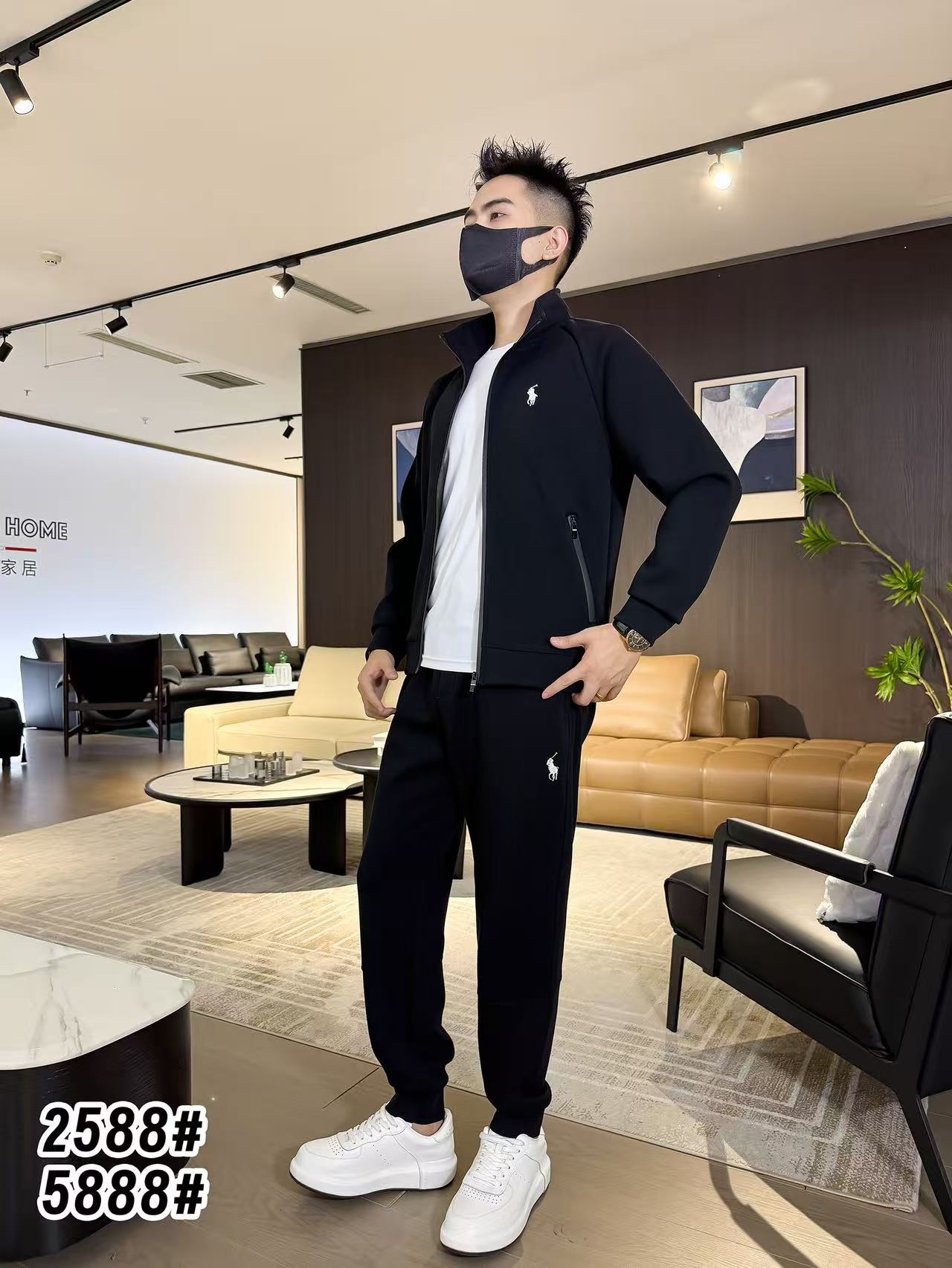 【套装】男士两件套时尚百搭开衫两件套立领修身运动套装秋季新款88