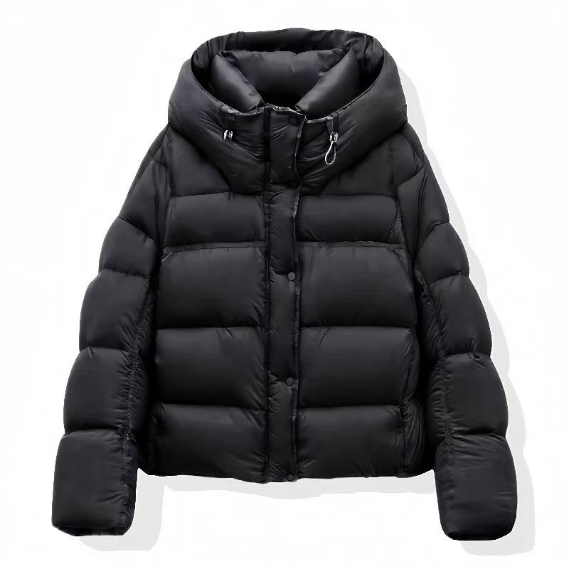 棉服女连帽泡芙款显瘦韩版保暖秋冬修身款式棉服外套