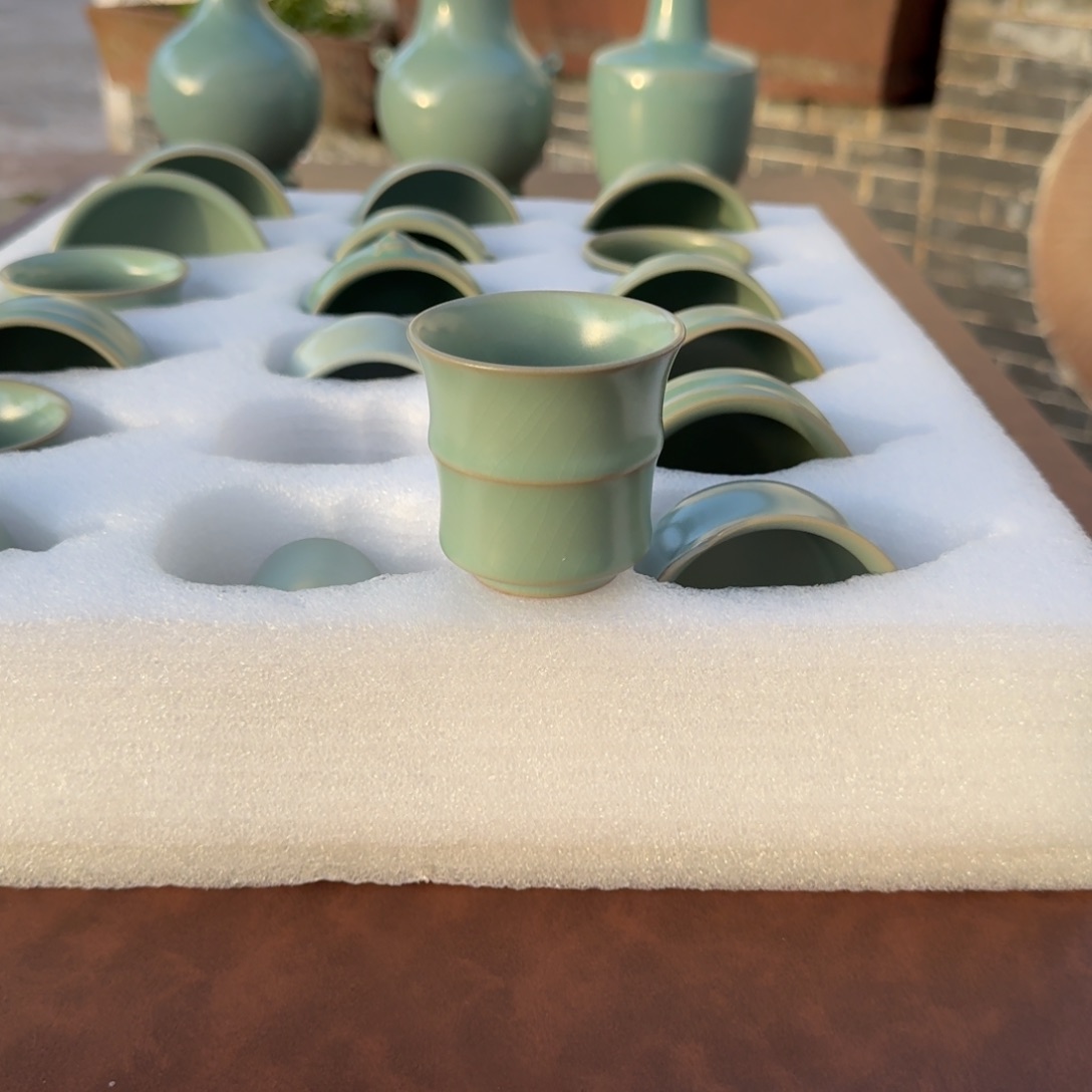 A****陶摆件君子章款竹节杯