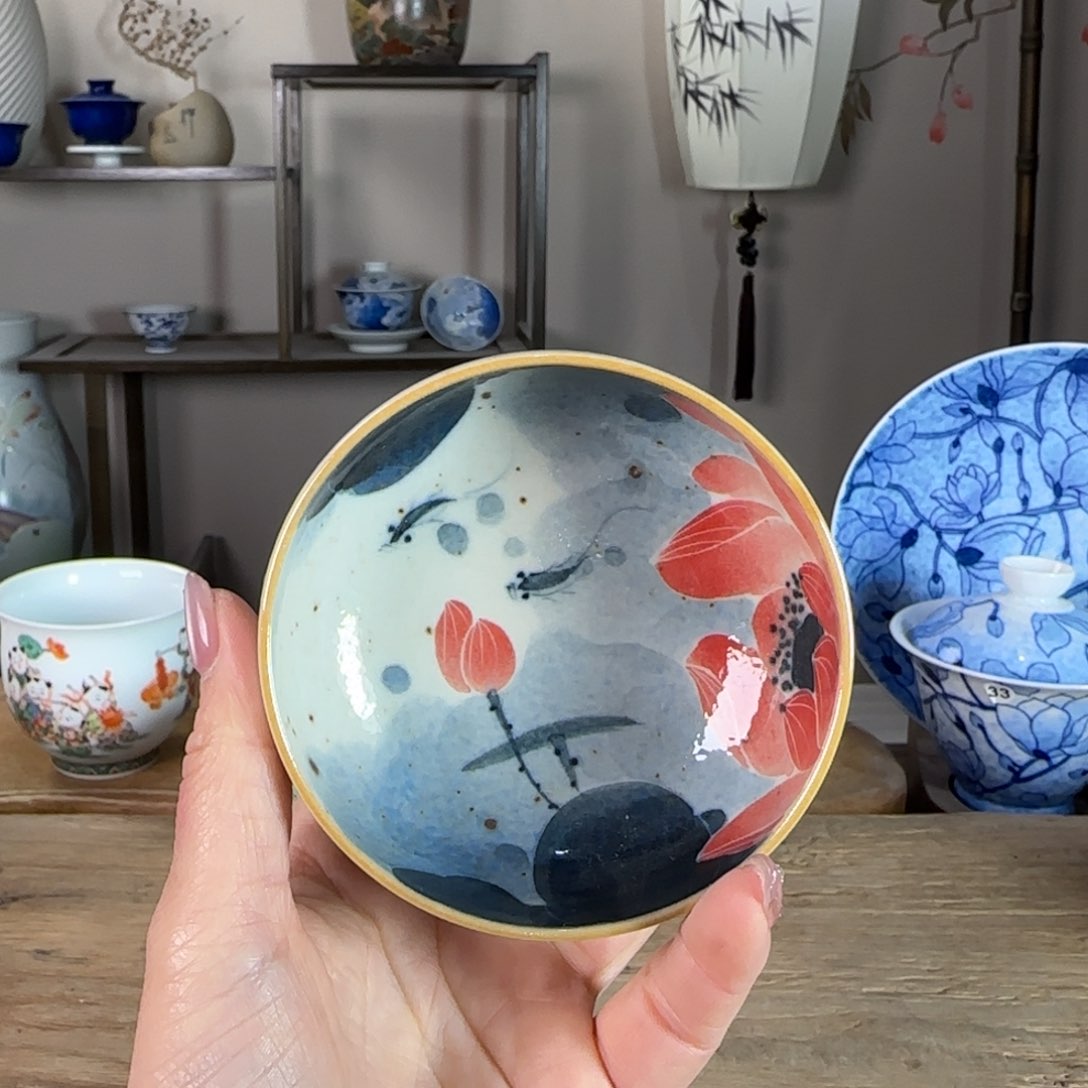 杯景德镇陶瓷柴烧多人