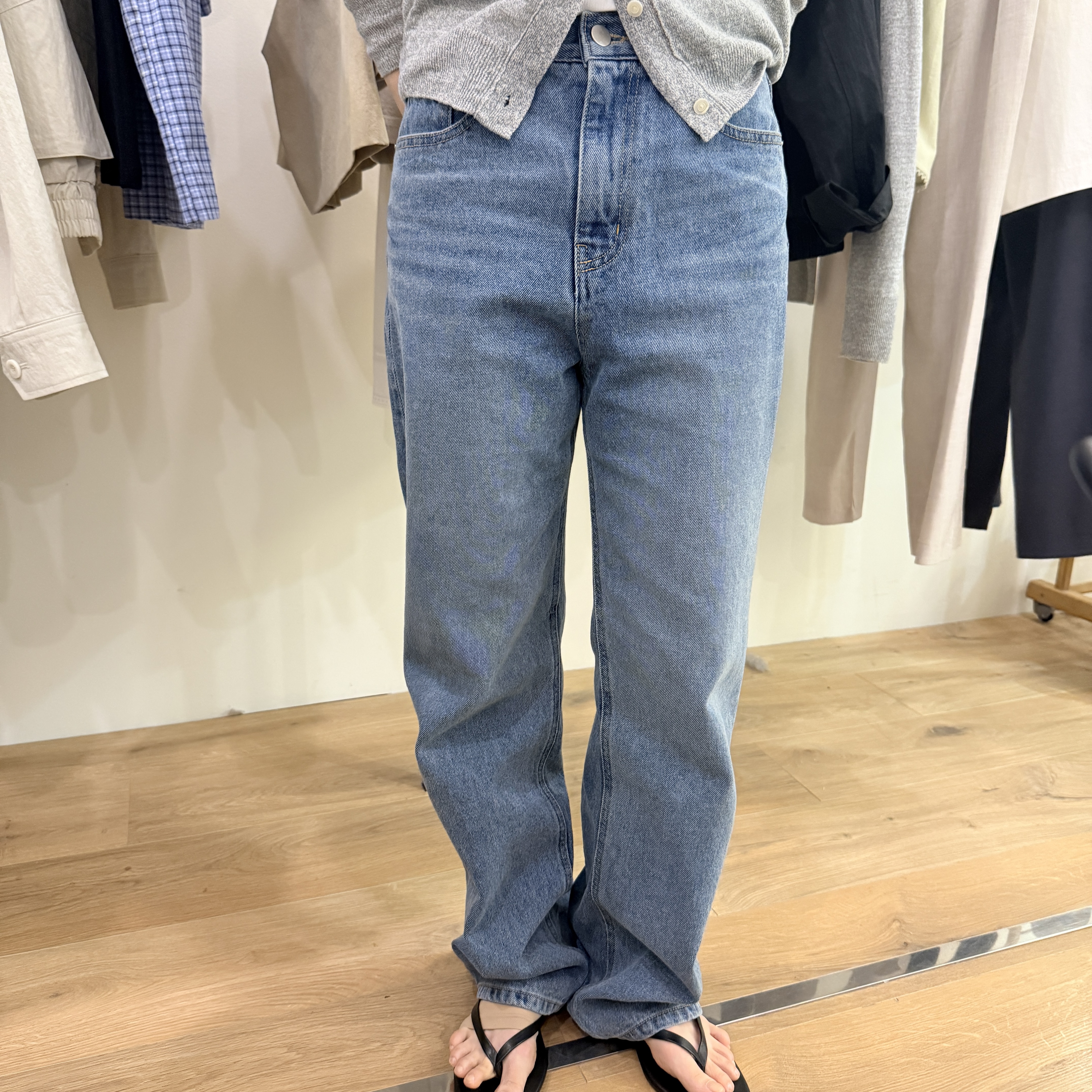 【婷婷家】不退换-韩货窄版宽腿ago直筒裤女士韩版