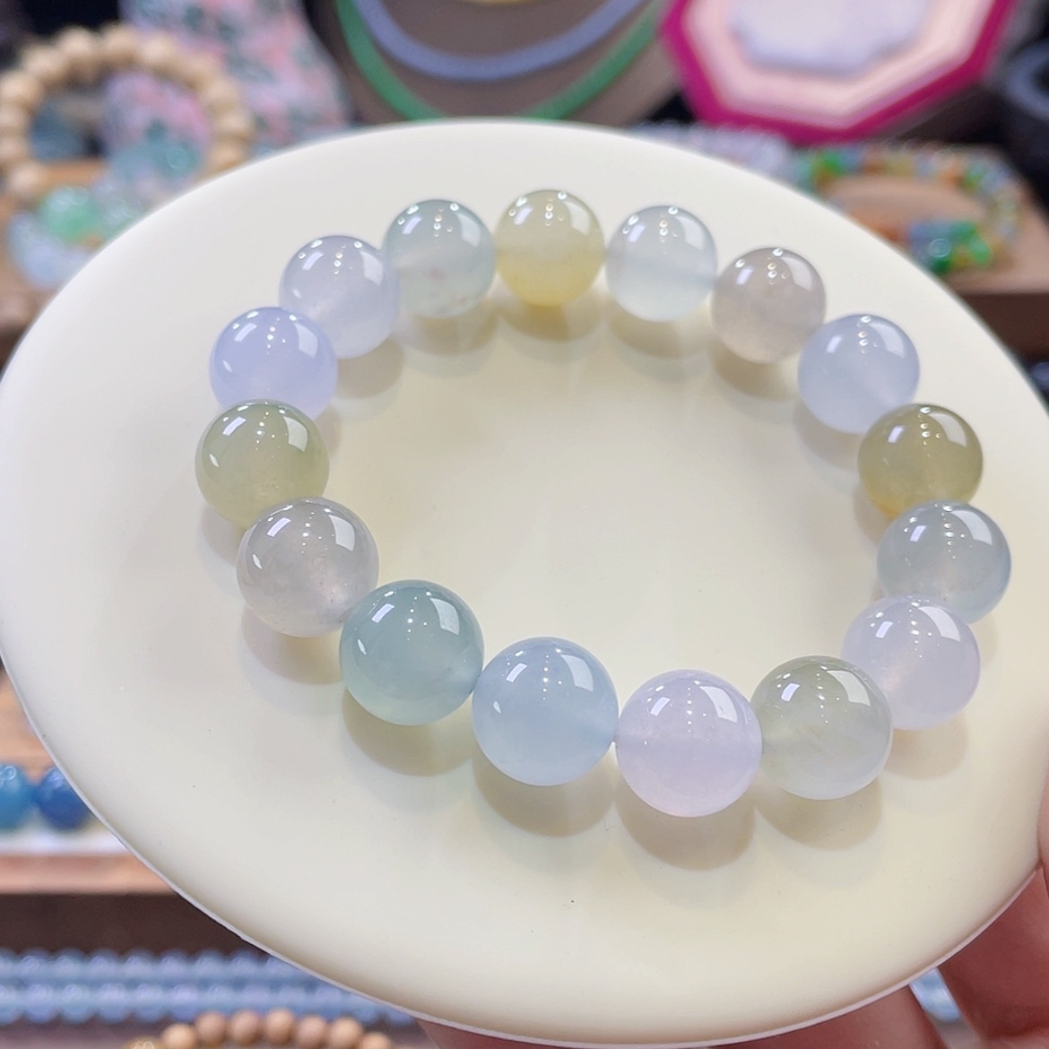 【闪购商品】翡翠颈饰未镶嵌马卡龙