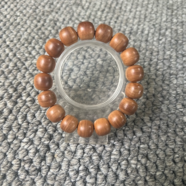 印度迈索尔老山檀香老料12×13/17颗横纹老型珠单圈款成品手串