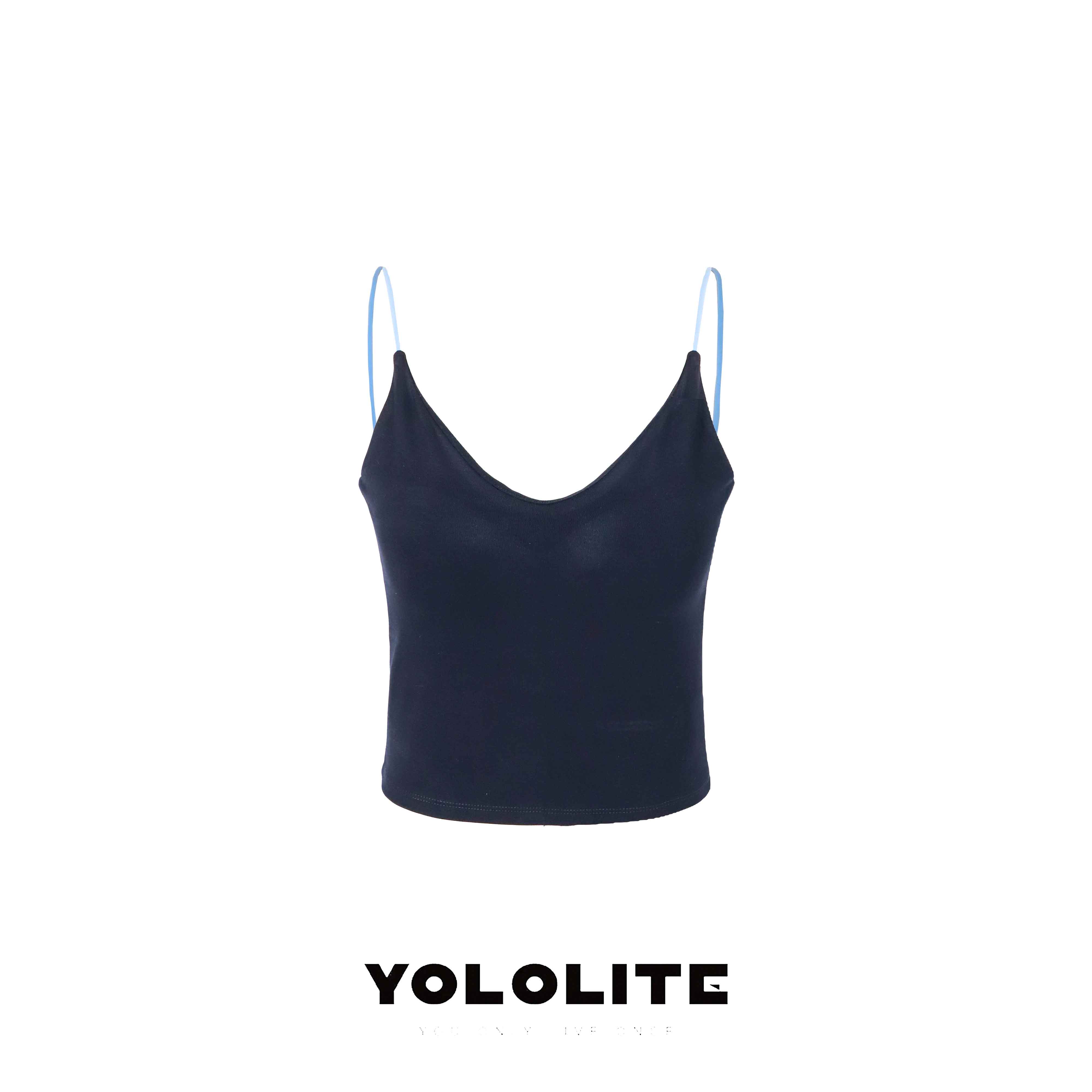 YOLOLITE【骨感2.0】2853撞色肩带净版V领带胸垫吊带