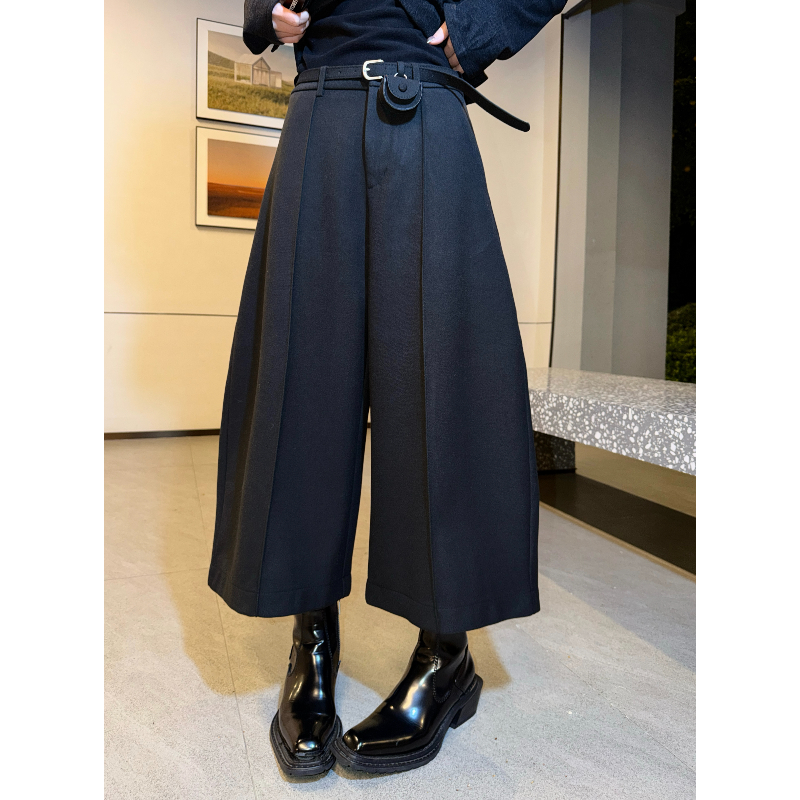 邓蕾婷【锁温2.0】冬季新款加绒高腰显瘦气质时尚休闲直筒阔腿裤