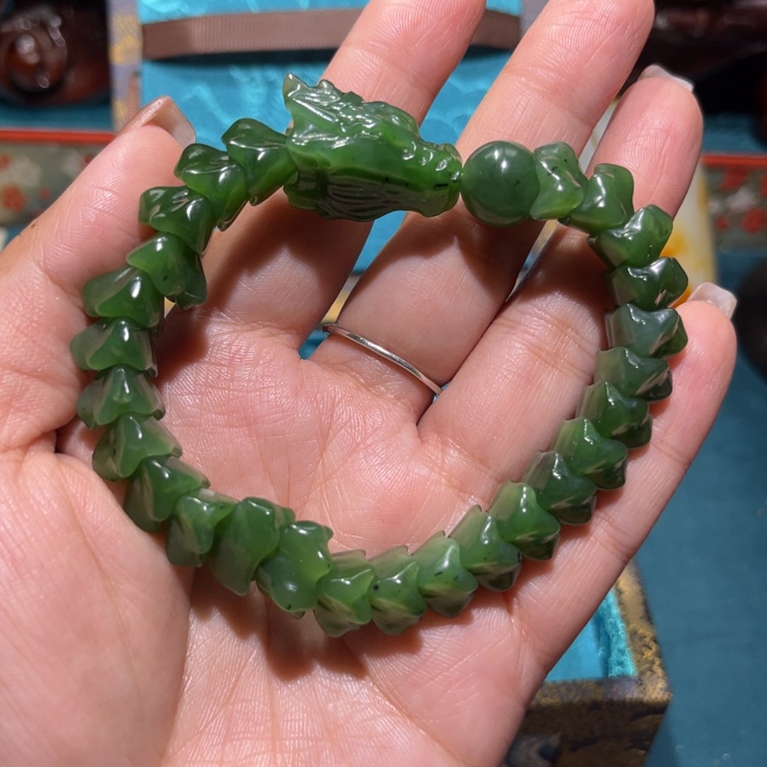 雨*碧玉龙骨手串