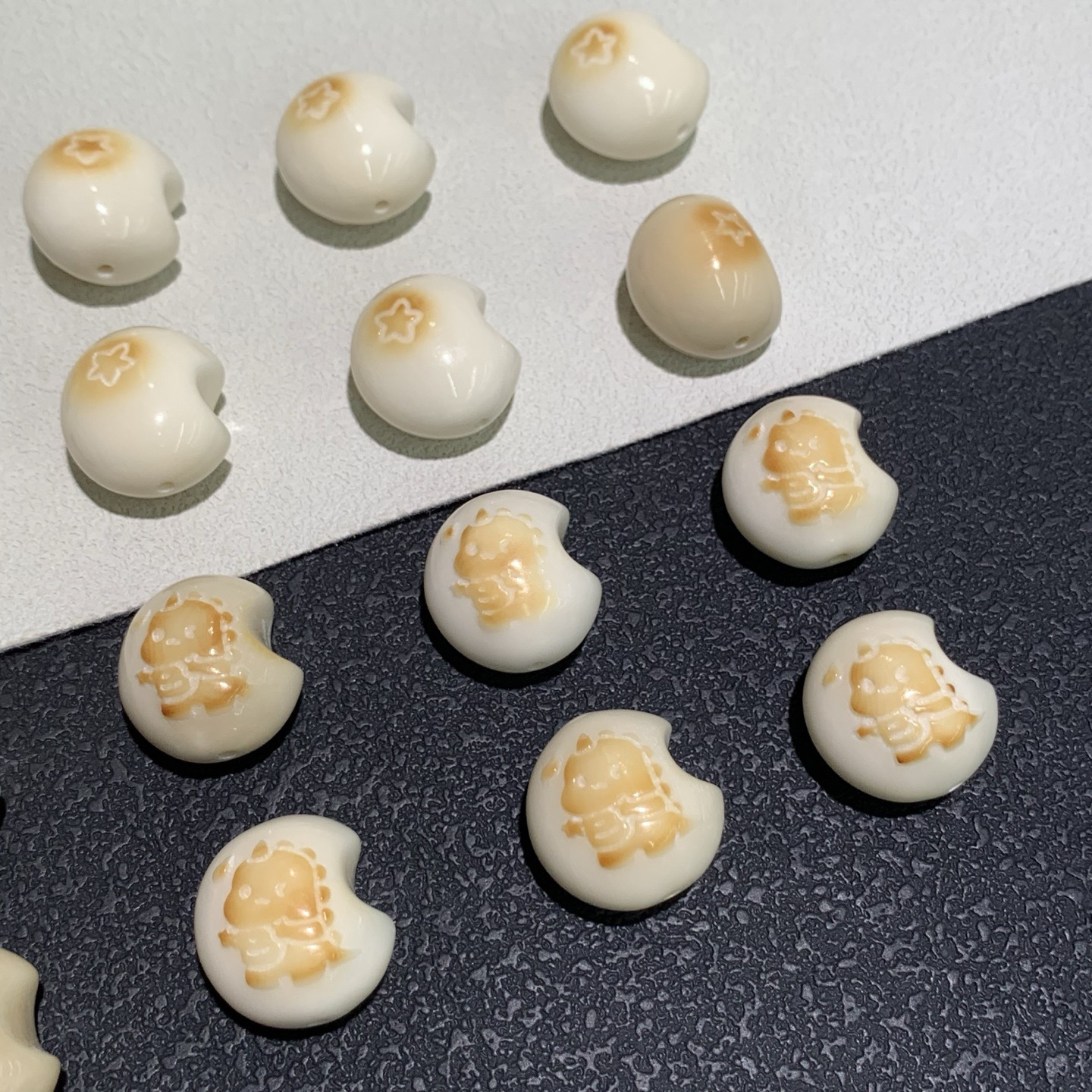 炭烤象牙果恐龙月亮配件文玩diy配饰材料串饰项链佛珠链手链手串