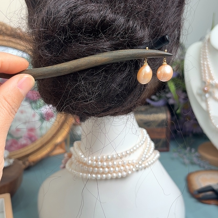 淡水珍珠发饰未镶嵌