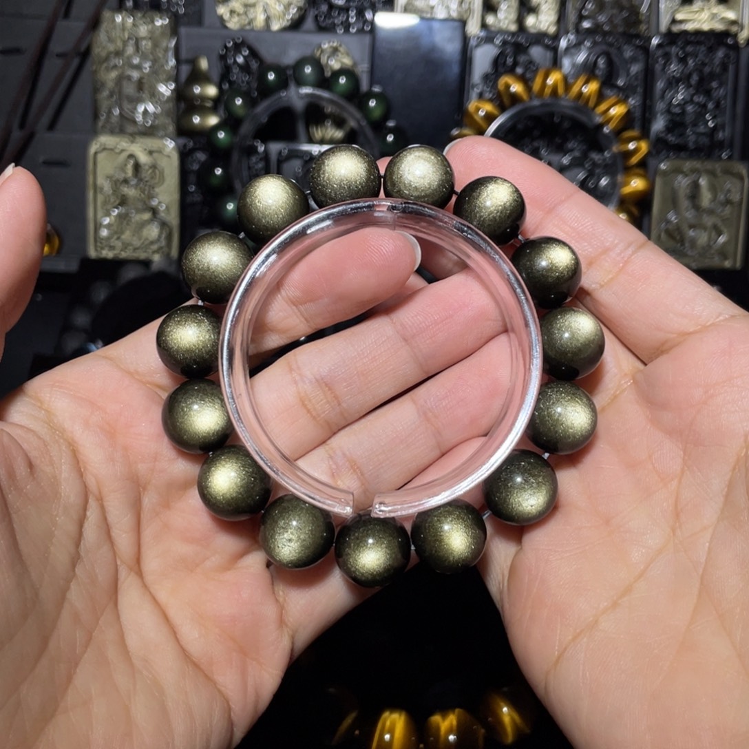 1***_黑曜岩未镶嵌手链