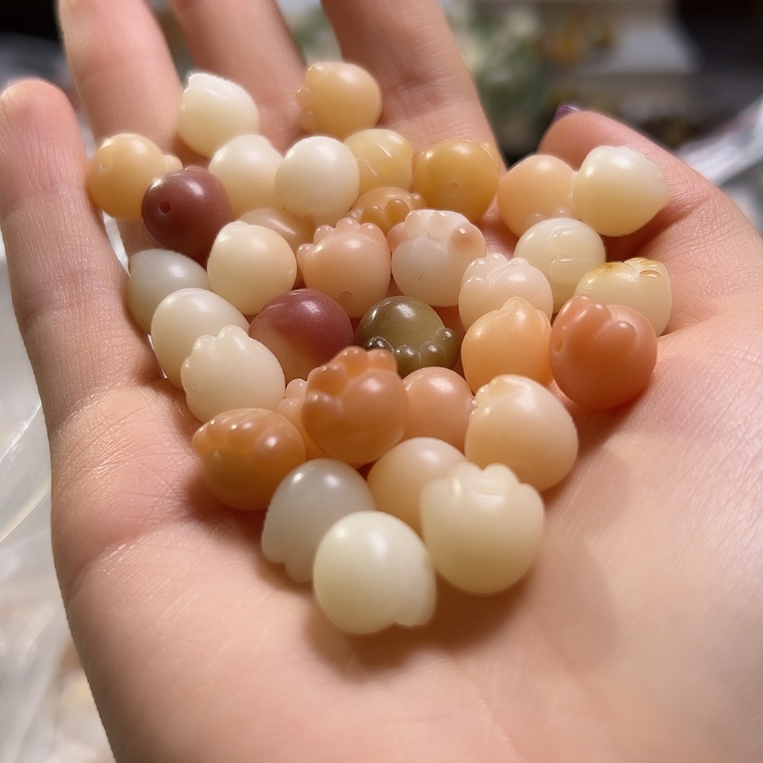 白玉菩提吊坠10颗粉猫爪 两单宠2颗