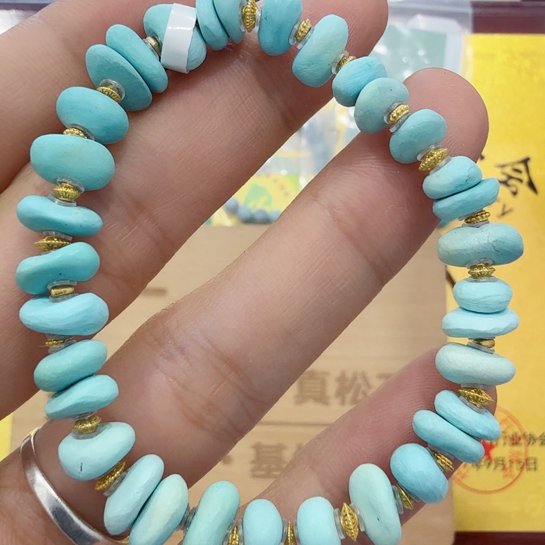 绿松石18K金镶嵌珠宝奇石