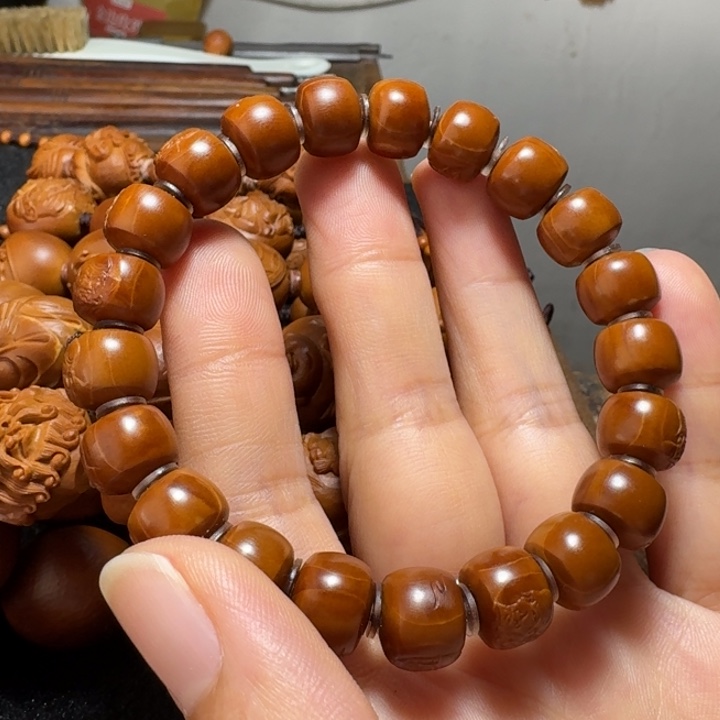 o***王橄榄核手串/手链写实十八罗汉