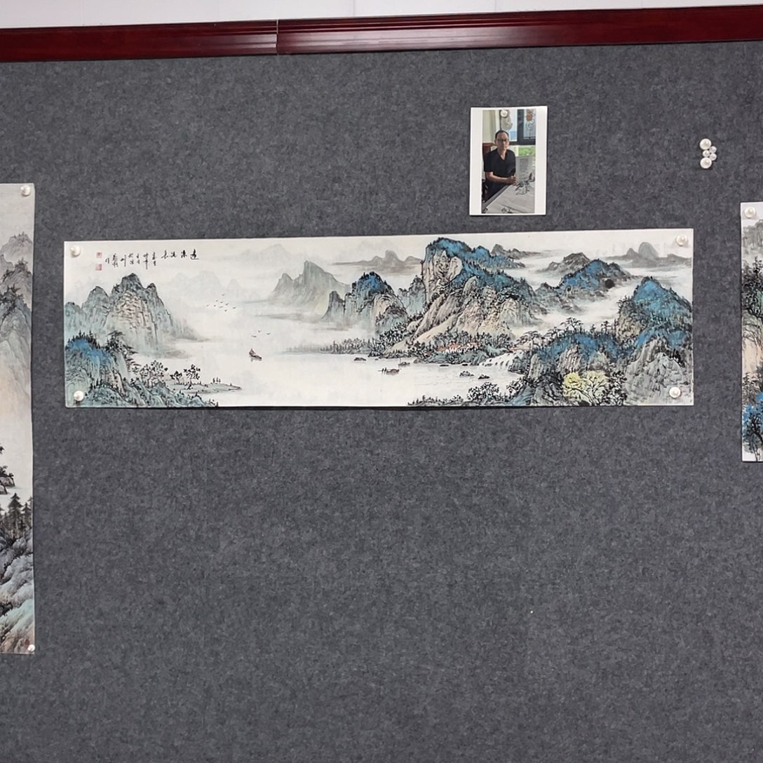 国画六尺对开180.50画芯 捡漏