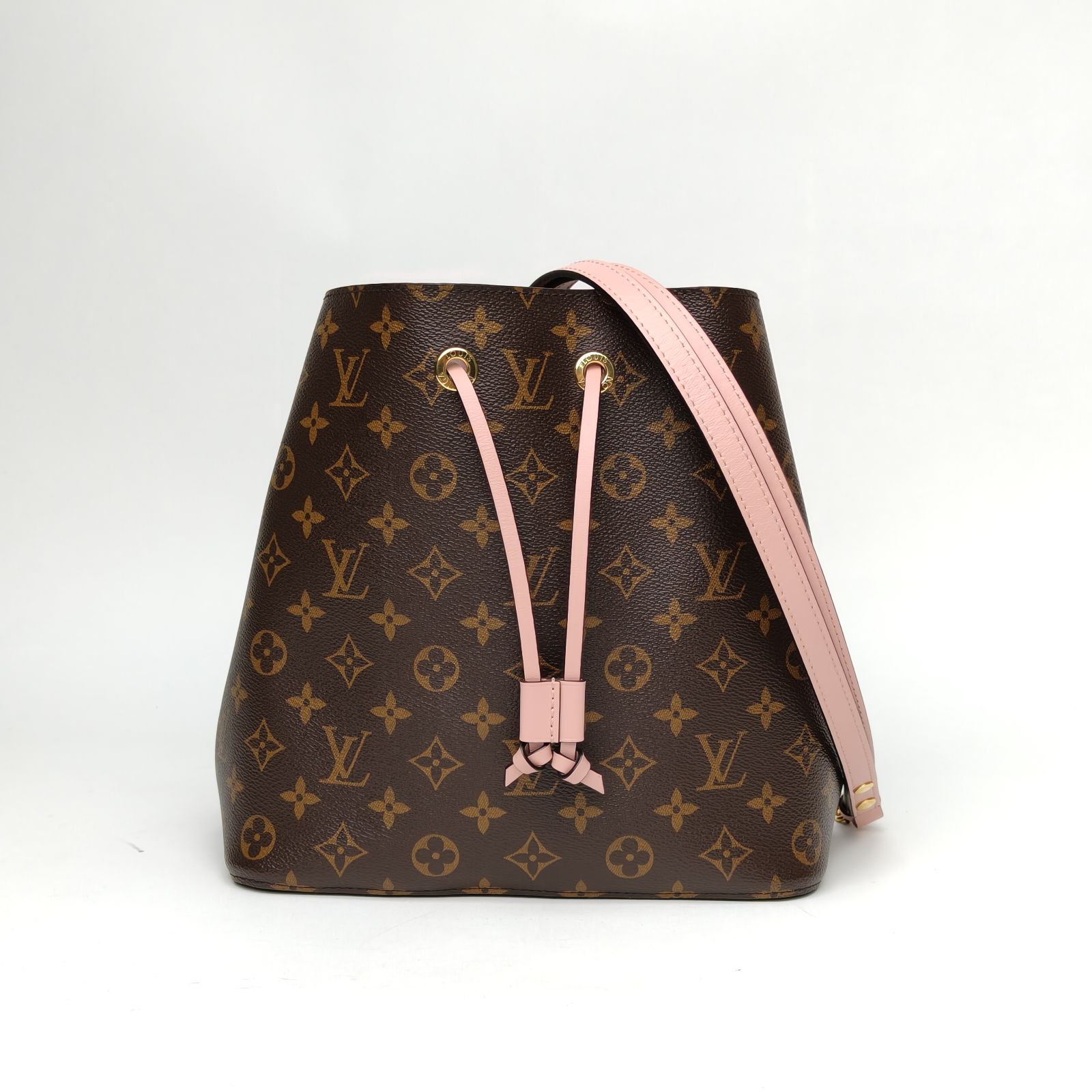 95新 LouisVuitton/路易威登 【双双】水桶包中号26 粉色内里PVC 