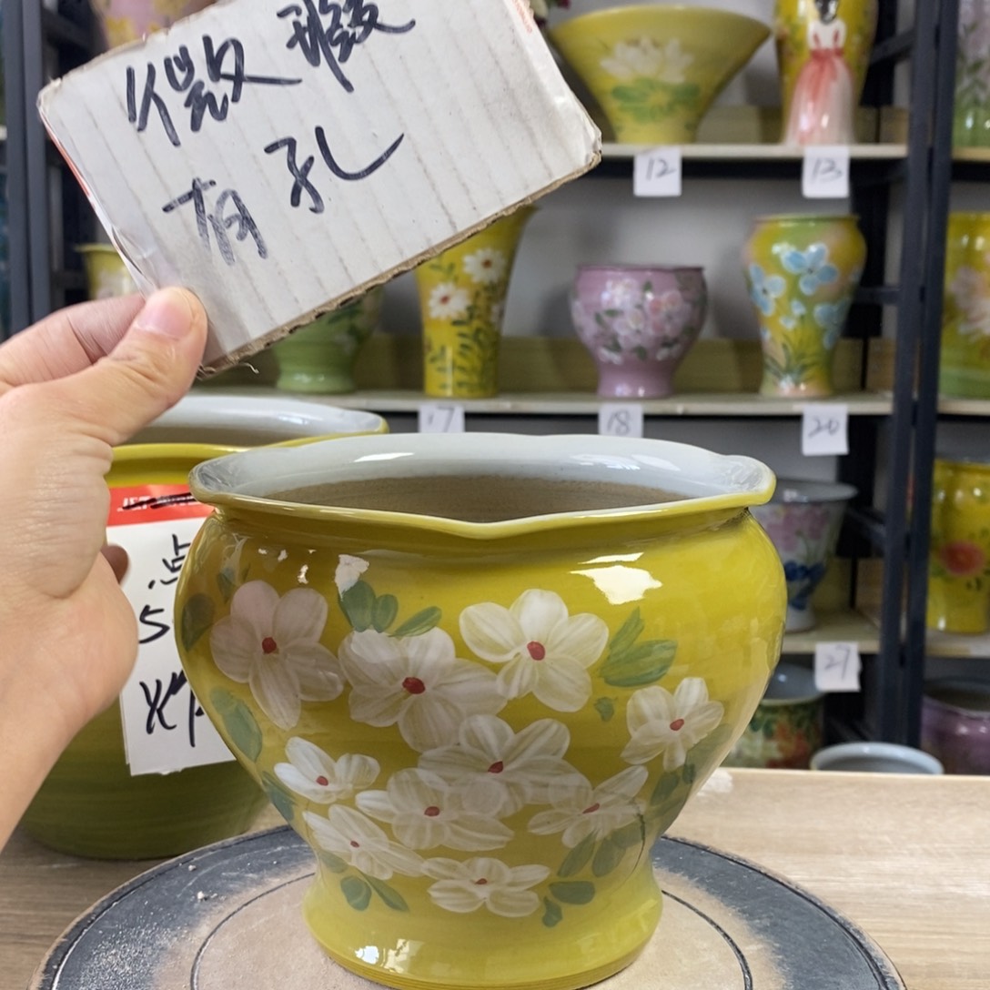 景德镇手工手绘陶瓷花盆