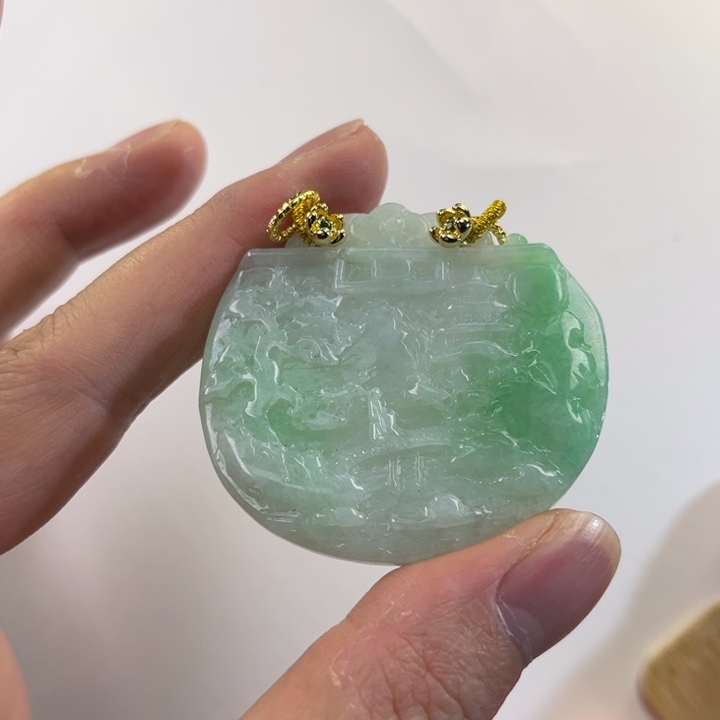 翡翠吊坠(赠链)未镶嵌代编织