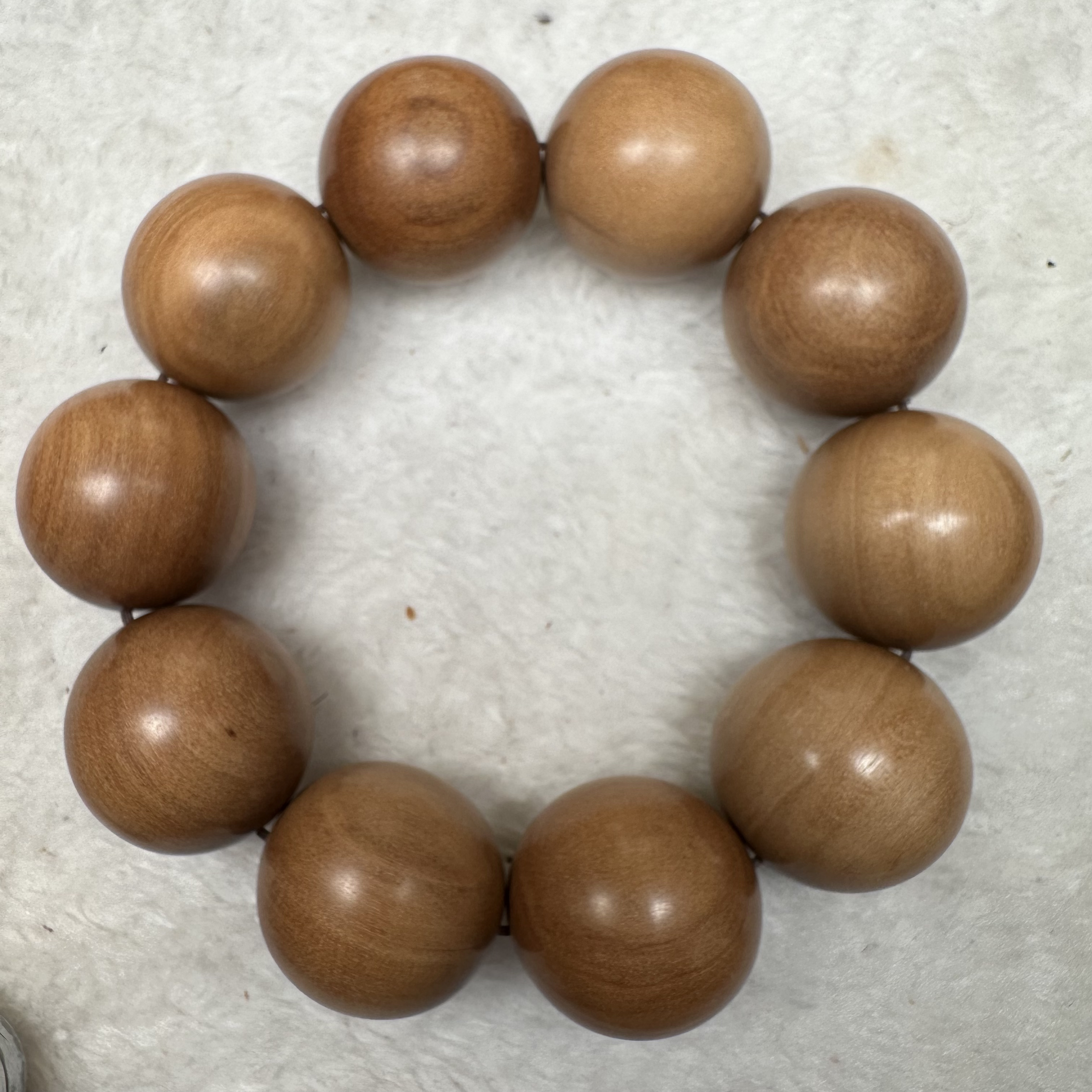 印度迈索尔老山檀香红肉沉水2.5×10颗老料手串天然奶香甜