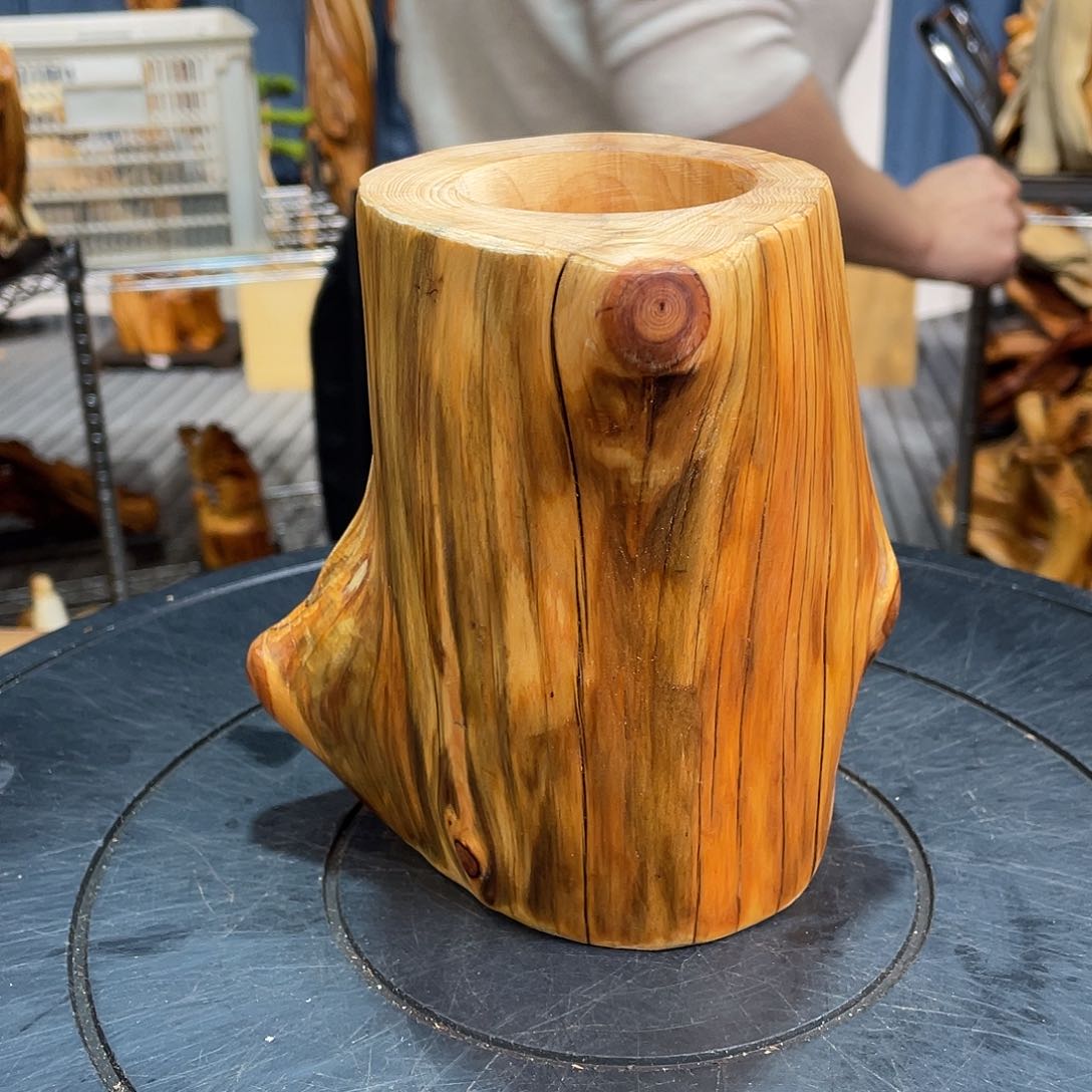 柏木（崖柏）实木笔筒