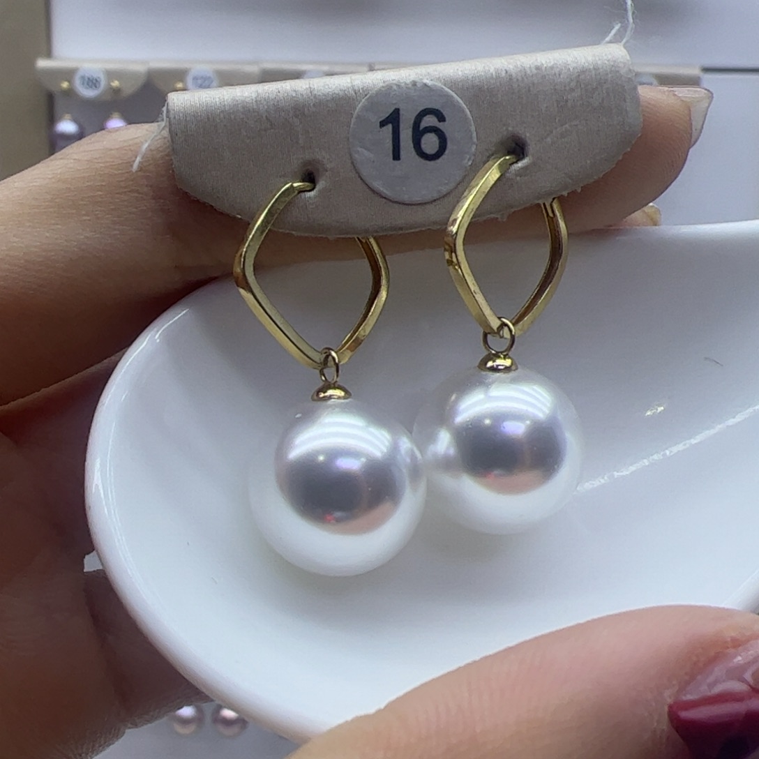 淡水珍珠耳饰18K金镶嵌
