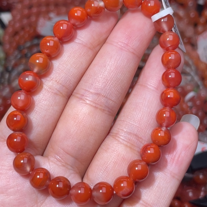 南红玛瑙未镶嵌柿子红7+0482