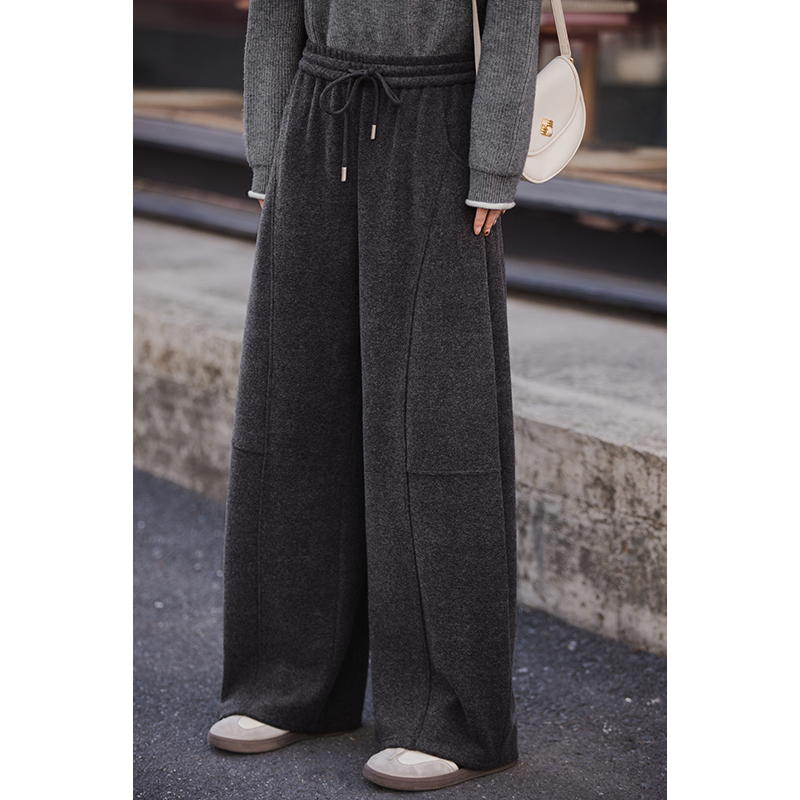 小谷粒高分弯刀裤 内里加绒 抗冻 宽松 流行 显瘦 双版本