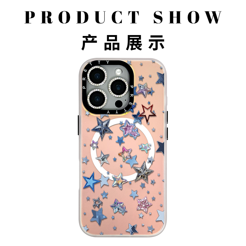 适用苹果iphone16promax时尚鎏金手机壳17/16/15/14小众炫彩潮牌