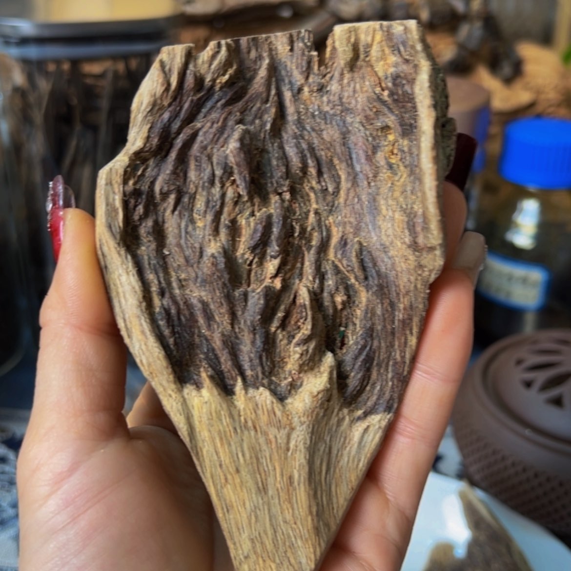 【闪购商品】沉香手把件m****若香港野生沉香虎斑棋老料27克