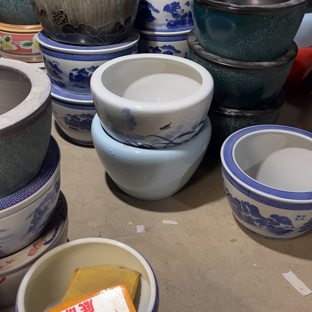 瓷片圆口手绘芦苇50.88888