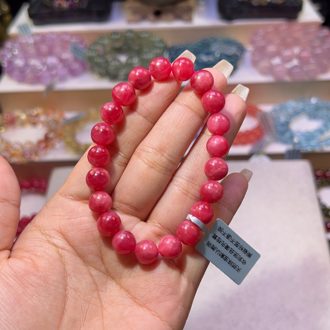 蔷薇辉石未镶嵌手串蔷薇辉9.4m m