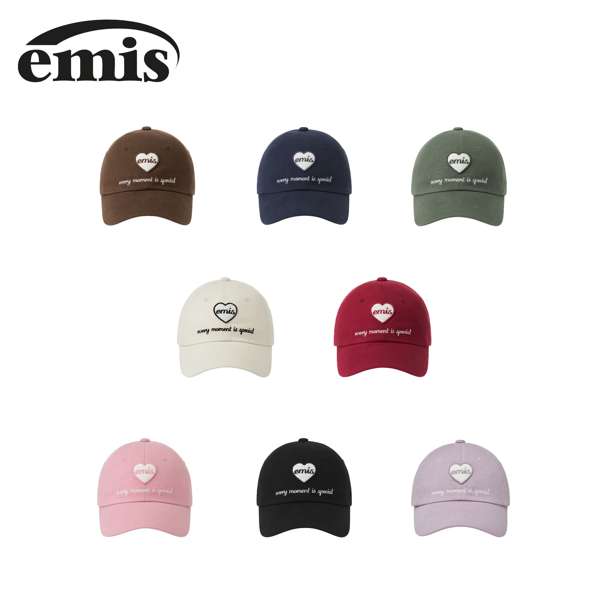 emis帽子心形徽章棒球帽爱心帽明星同款黑色鸭舌帽软顶【emis】
