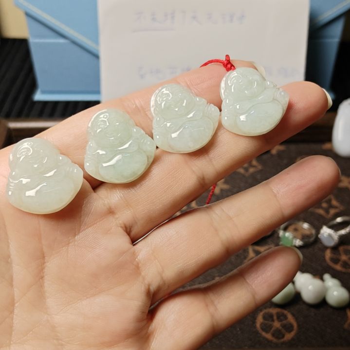 翡翠银S925镶嵌吊坠(不含链)小佛公