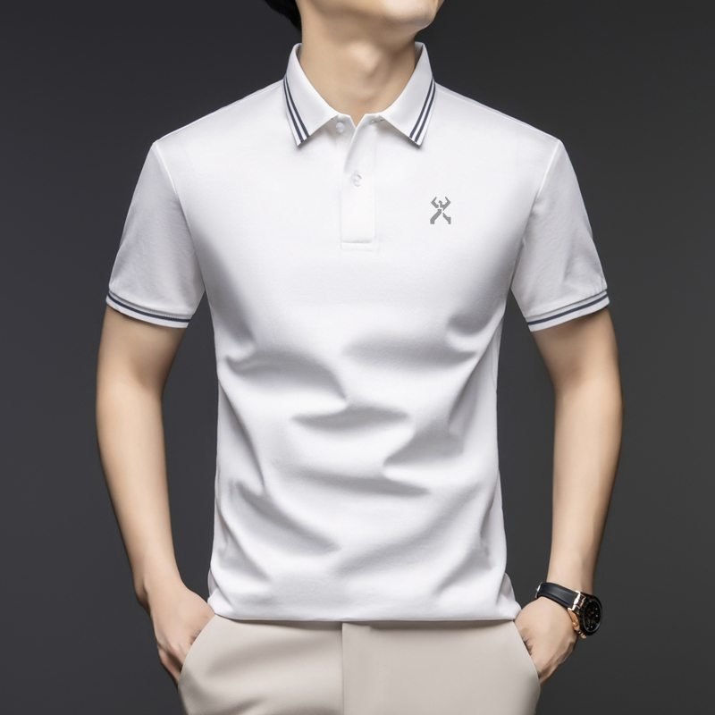 劲霸世家男士夏季短袖纯棉Polo衫休闲透气宽松高档商务翻领薄款