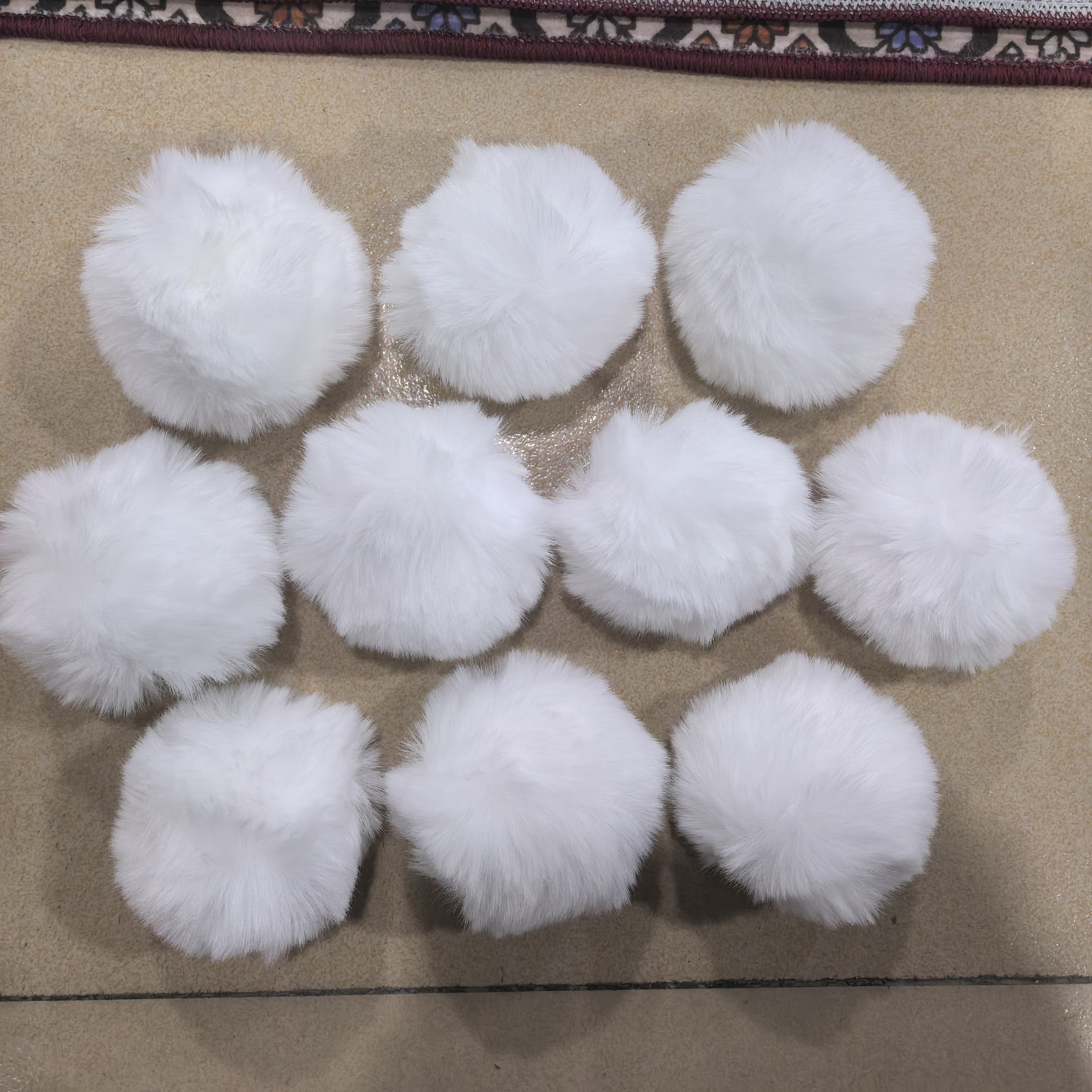 毛球白色獭兔10个装七星毯斗篷披肩手工DIY