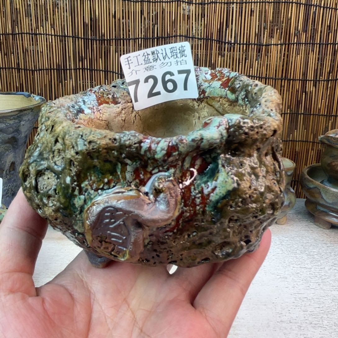 手工花盆默认瑕疵完美者勿拍