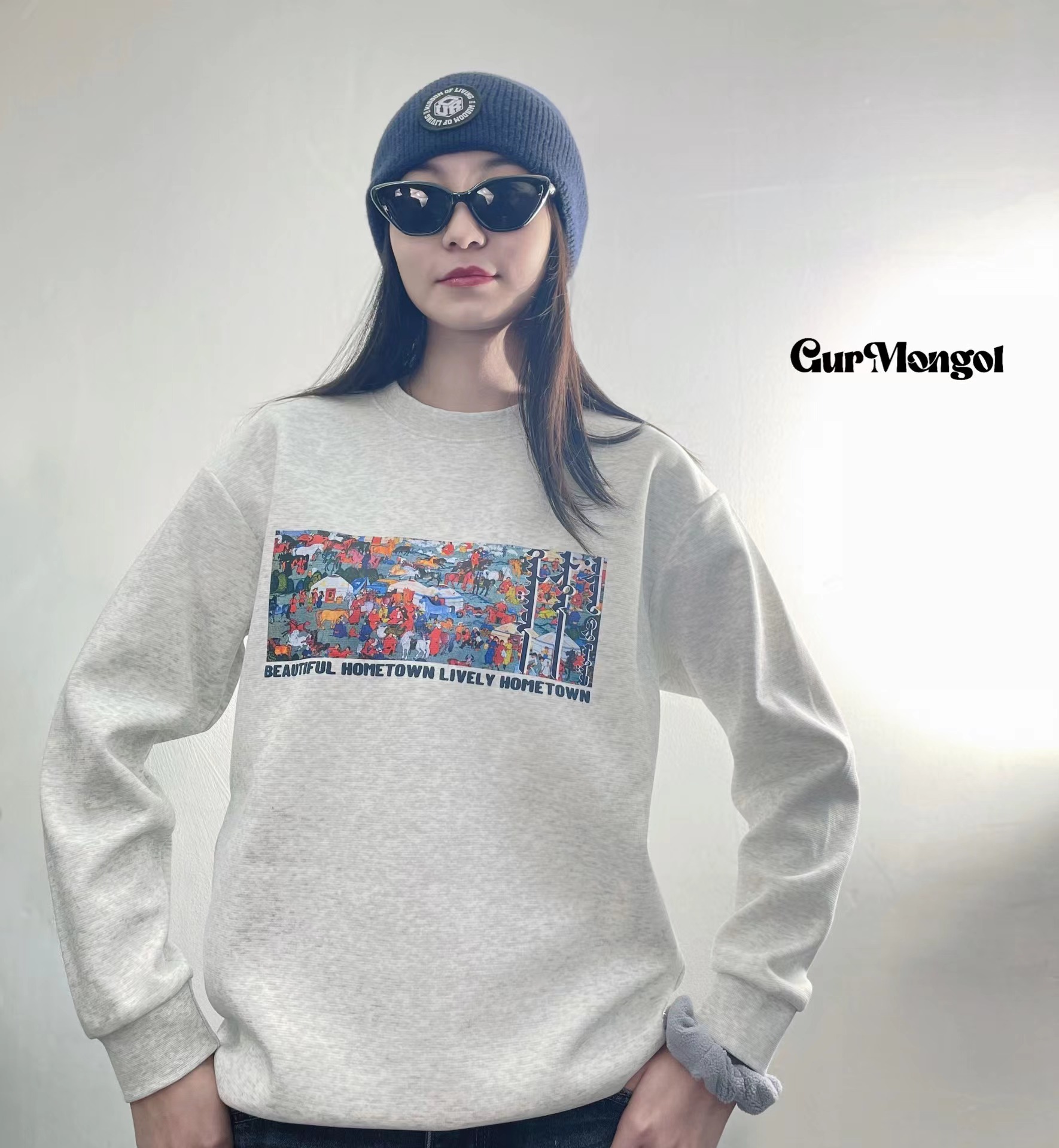 GUR MONGOL 87638 款圆领卫衣休闲时尚百搭印花