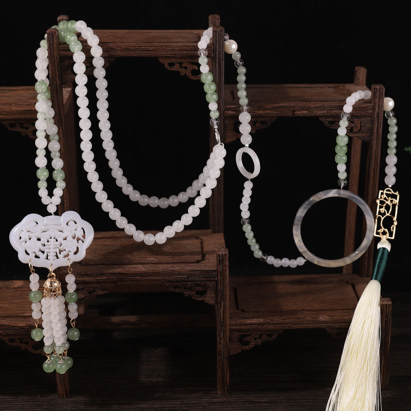 铜合金项链 新中式汉服璎珞背云流苏项链古风明制古风百搭项圈配