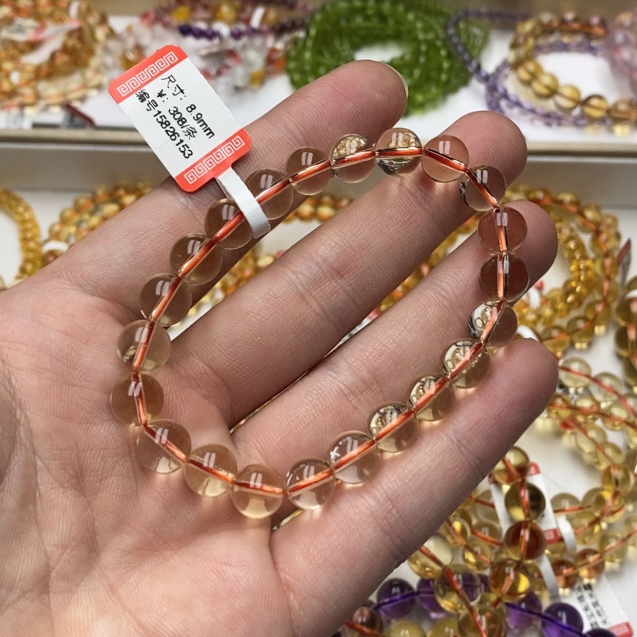 【闪购商品】黄晶手链未镶嵌天然巴西干净8.9