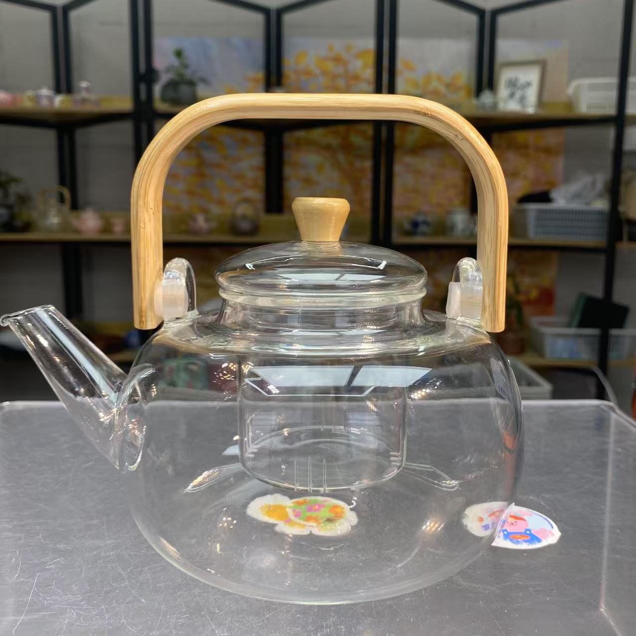 莉火火茶器 方把竹提梁壶-3103（直播专享）