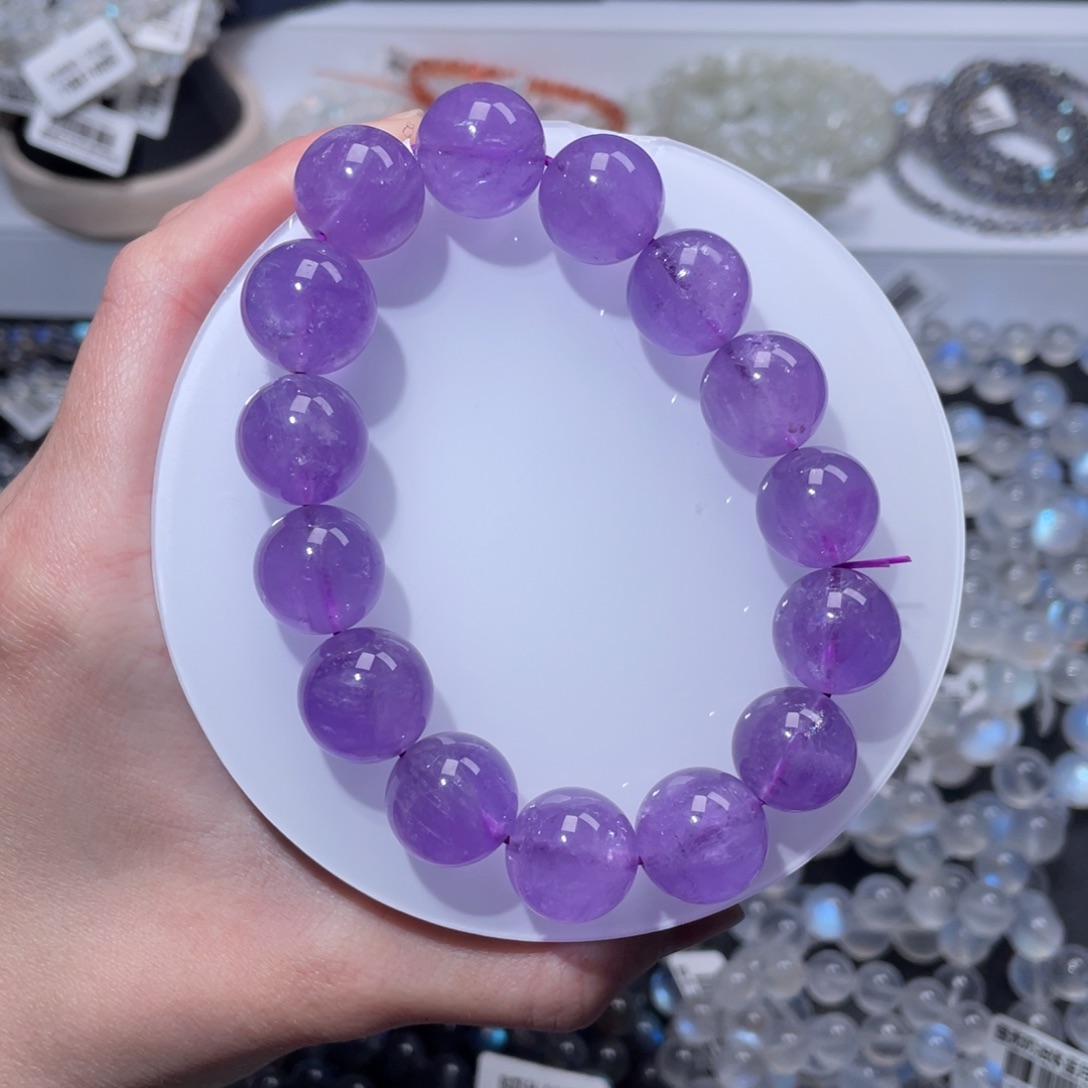 未镶嵌手链水晶薰衣草紫水晶15m+