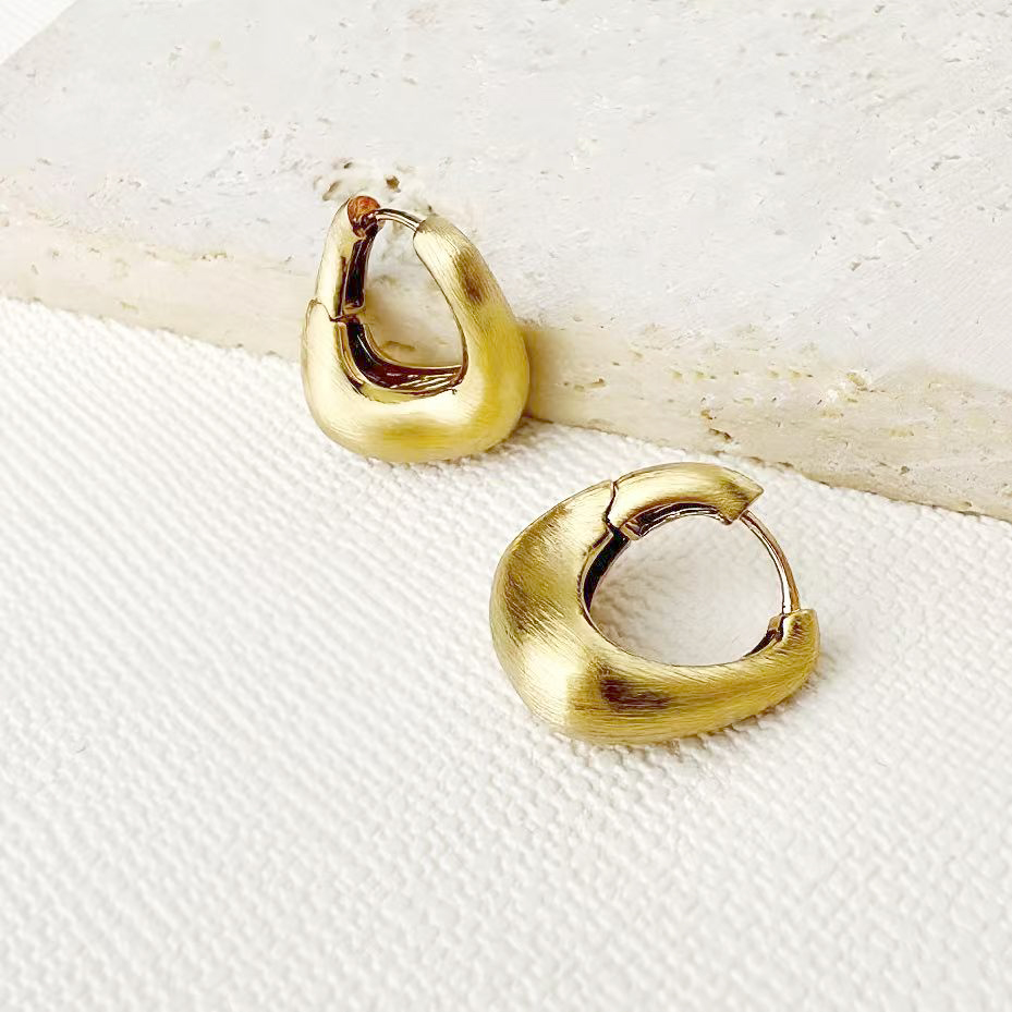 铜合金耳饰 c274 c286【拉丝扭扭耳扣】气质氛围感耳环女1282