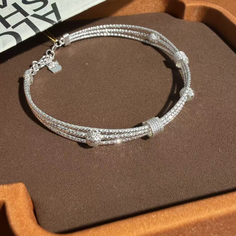 喜宝春花足银999手镯 蝴蝶小蛮腰手镯