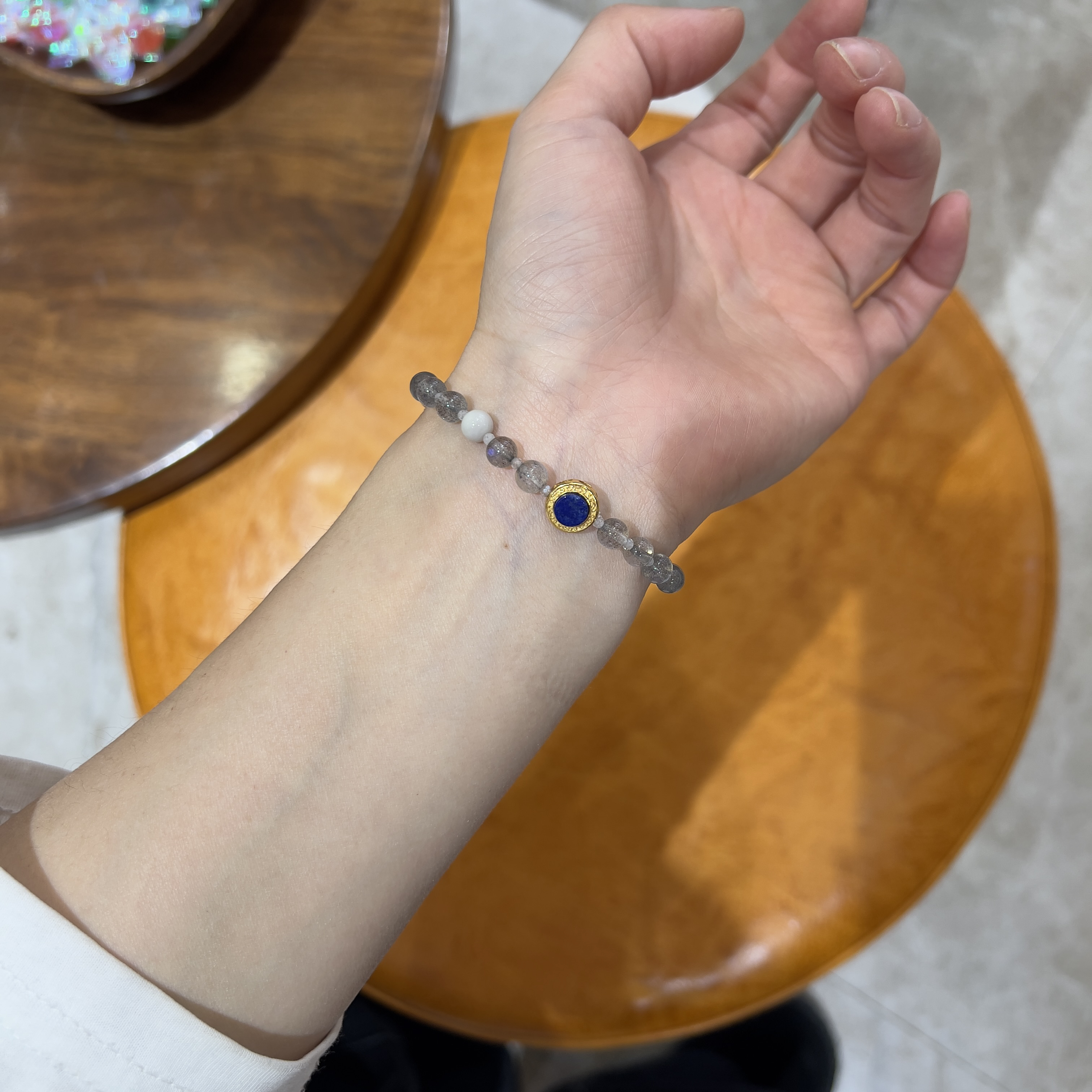 925银手链 阿腾莎银饰 手链  月光 小众百搭单圈灰月光