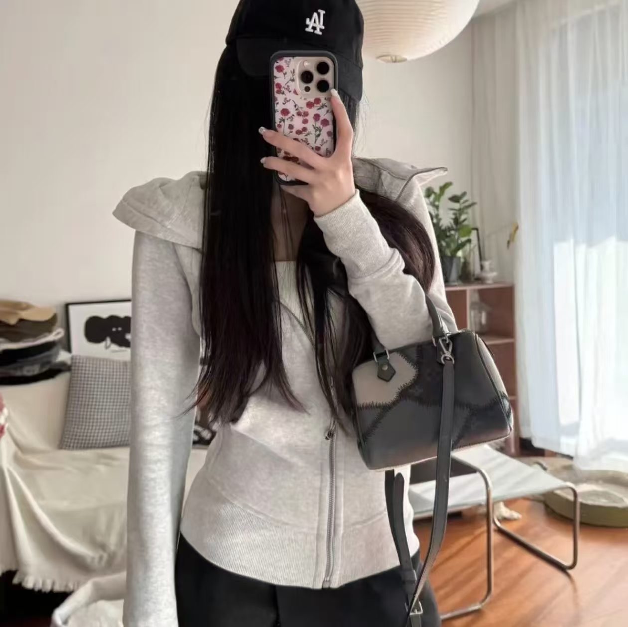 （卫衣）运动显瘦短款长袖开襟连帽外套