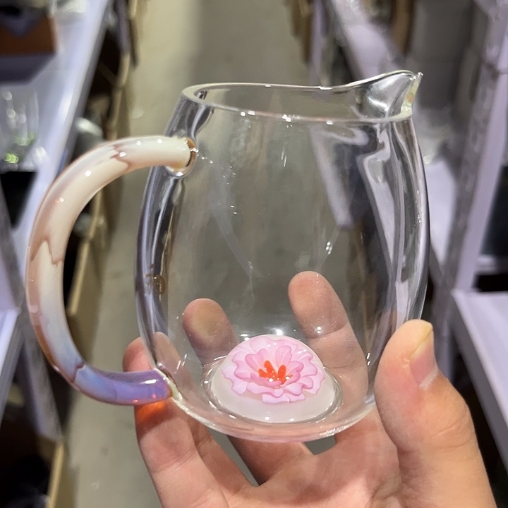 澄然粉花紫玛瑙公道杯