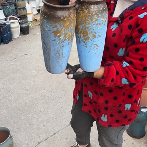 口13高31瑕疵盆盆子 