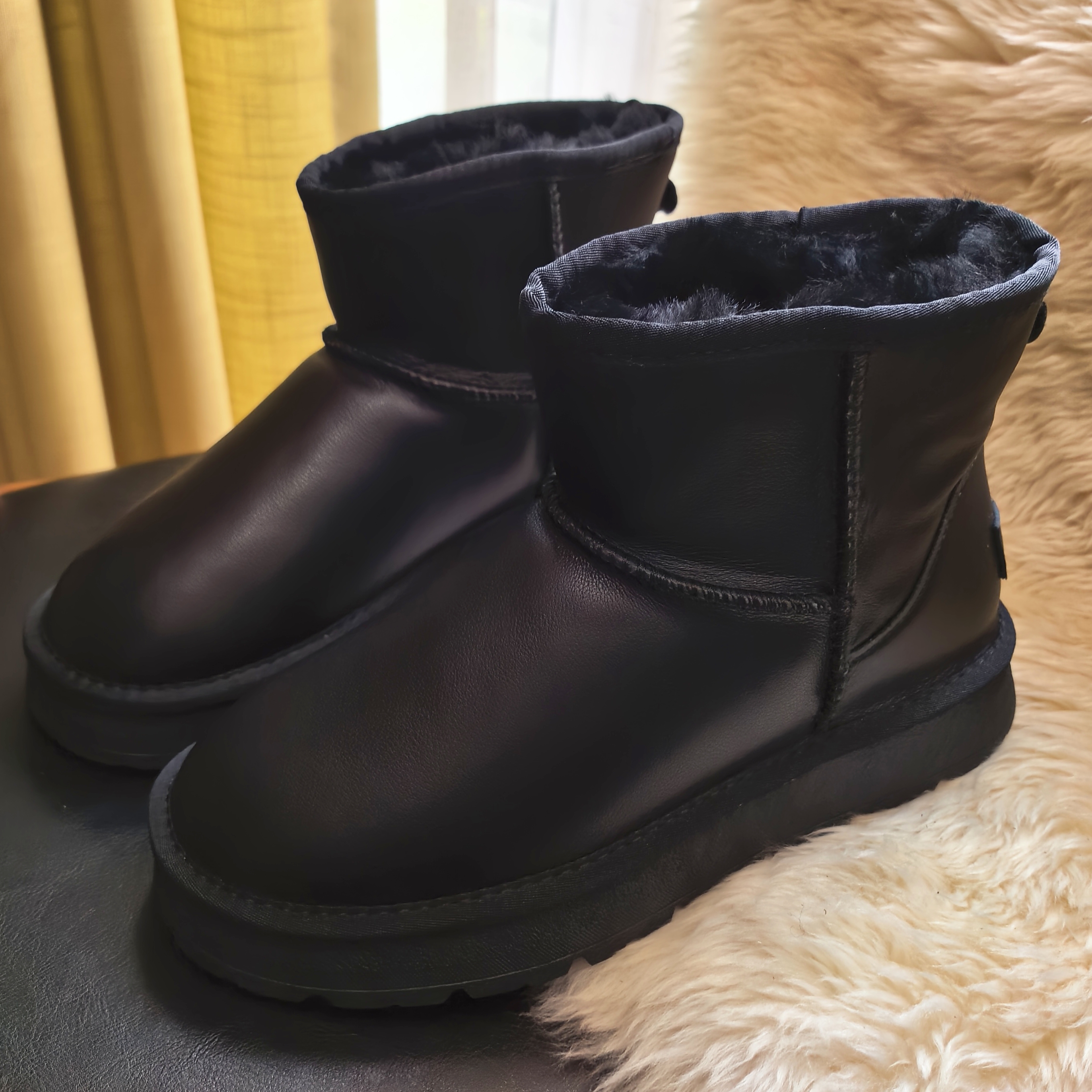 时尚雪地靴男冬季加绒加厚雪地鞋休闲雪地棉时尚皮面好打理KS5854