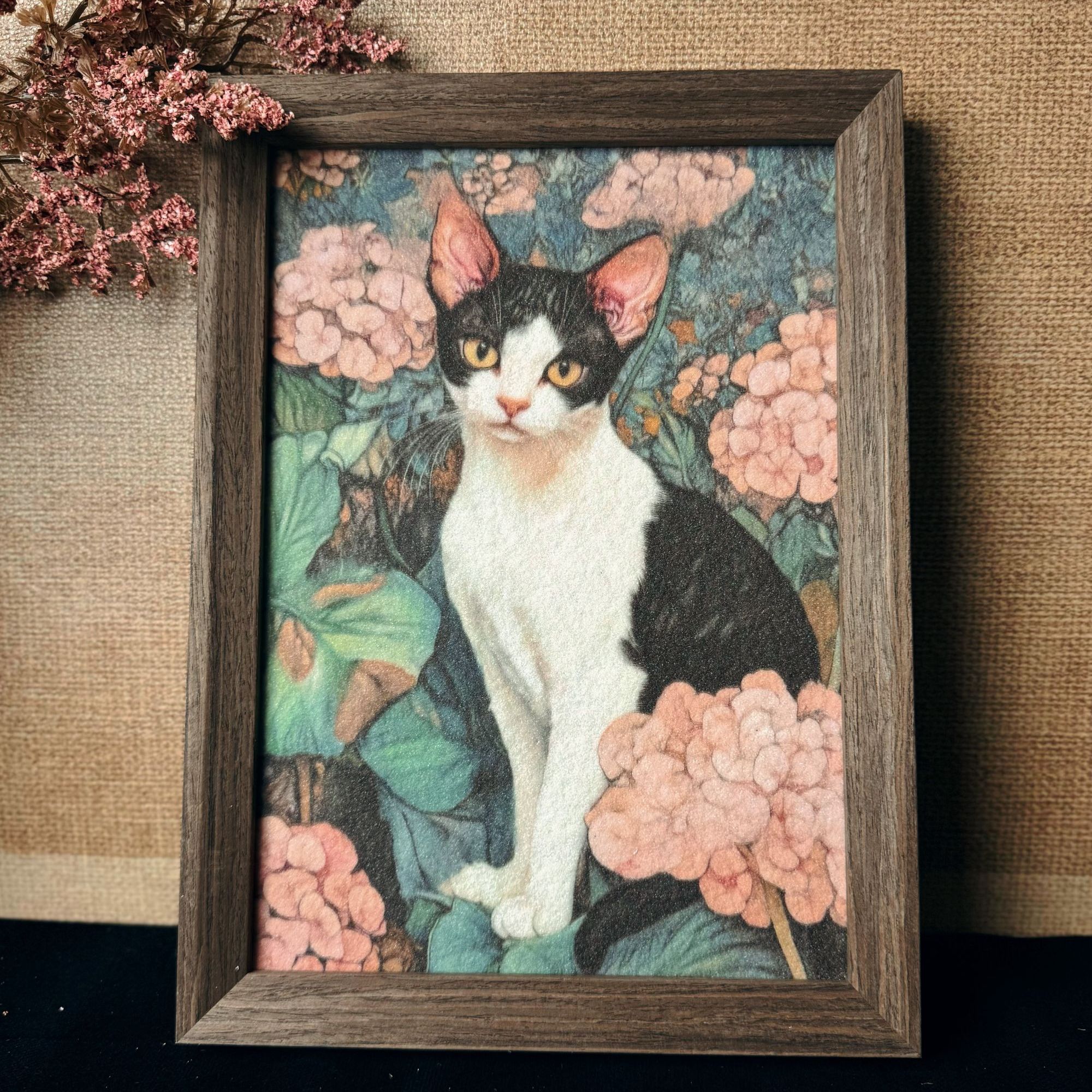 金亭沙画【神秘猫咪】装饰画电视柜摆画挂画艺术设计装饰画