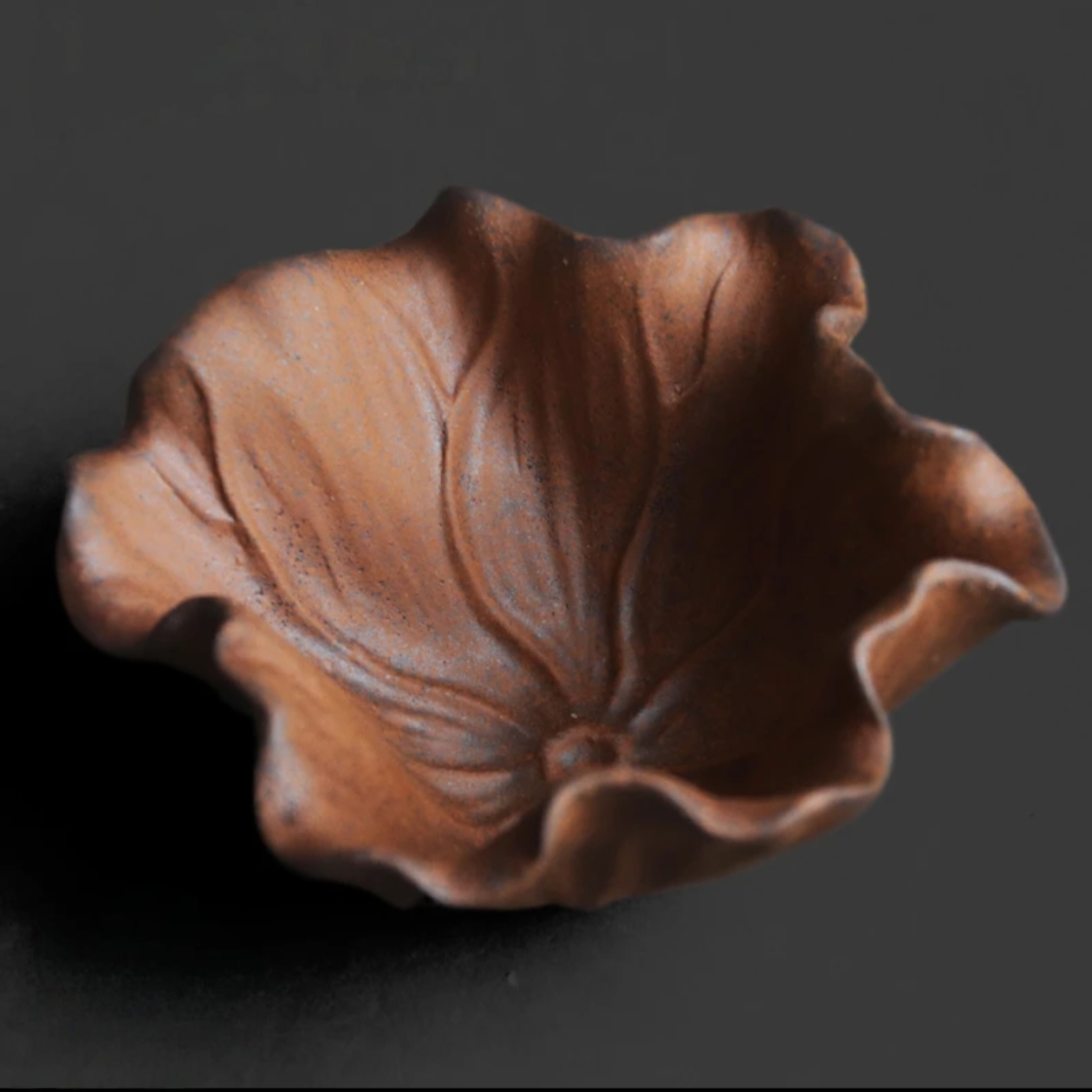 【陶器】复古粗陶老岩泥荷叶小茶杯中式禅意个性创意喝水品茗酒水